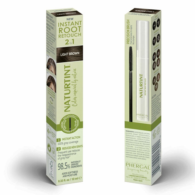 Naturtint Instant Root Retouch Retocador Temporal De Canas 2 En 1 Light Brown Unisex, 10 ml