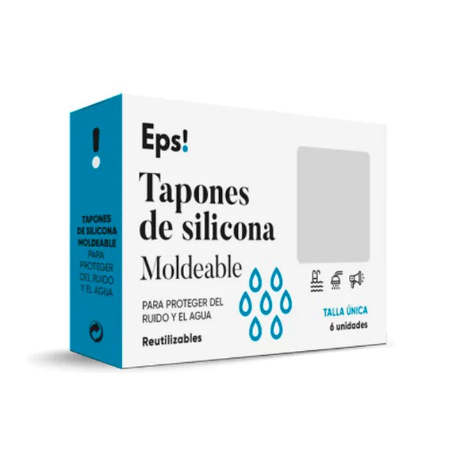 EPS Mouldable Silicone Ear Plugs, 6 Units