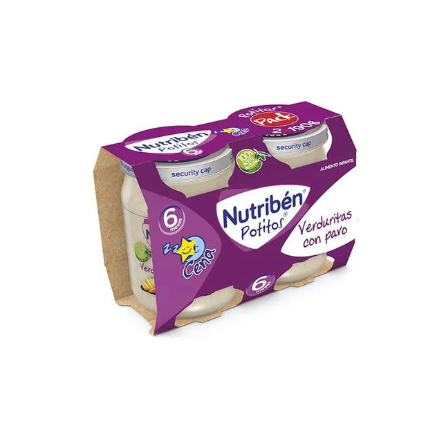 Nutriben Nutribén Potito Cena Bipack Verduritas Con Pavo, 2x 190 g