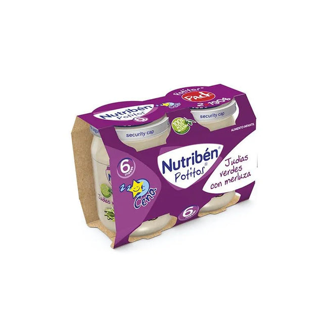 Nutriben Nutribén Potito Cena Bipack Judías Verdes Con Merluza, 2x 190 g
