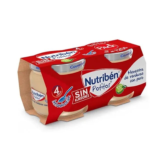 Nutriben Bipack Introduction Vegetables with Turkey Unisex, 120 g