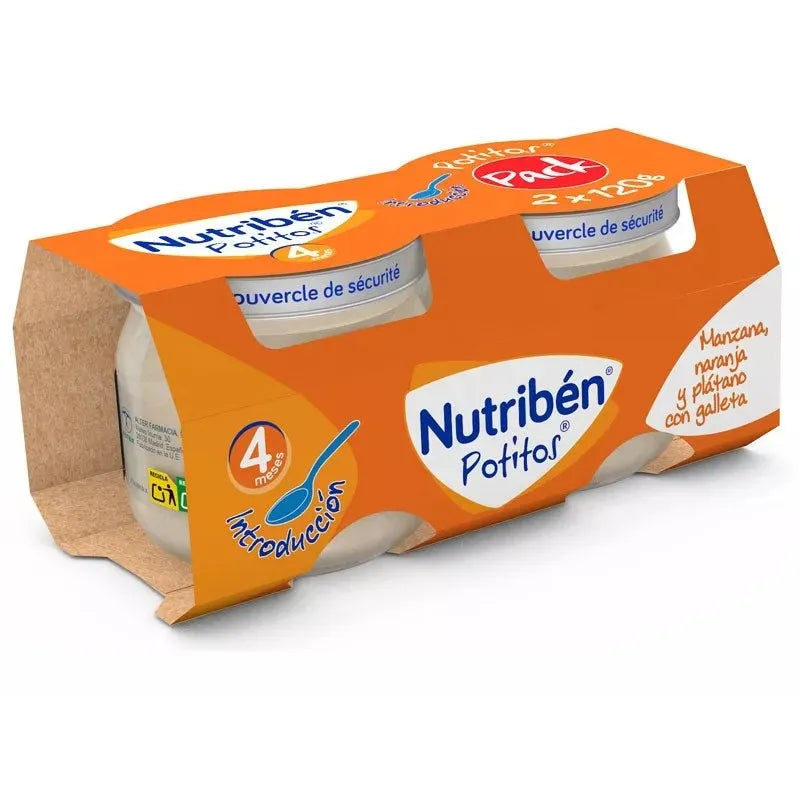 Nutriben Nutrtiben Potito Apple & Pear Unisex, 2 x 120 g