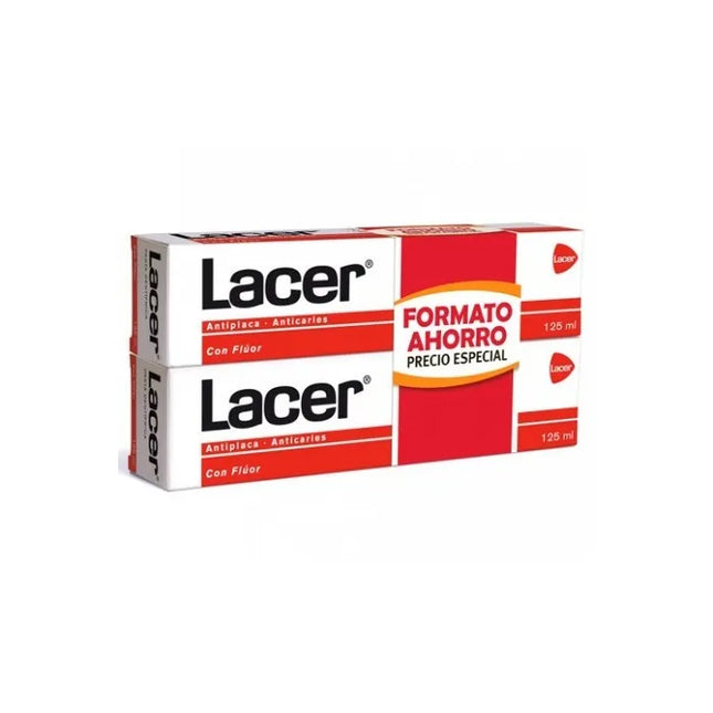 Lacer Toothpaste Antiplaque Anticaries, 2x125 ml
