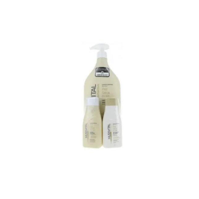 Mussvital Dermactive Bath – Gel Dry Skin 1000 ml Unisex, Set 3 Pieces