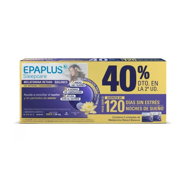 Epaplus Sleep Melatonina Retard Balance 2x, 60 capsules