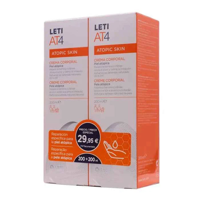 LETI At4 Body – Cream 2x200 ml Unisex, Set 2 Pieces