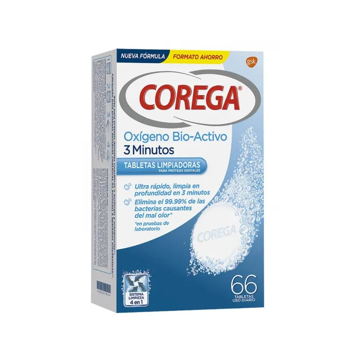 Corega Active Oxygen 3 Minutes, 66 tablets