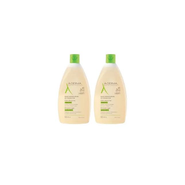 A-derma Shower – Gel Dry And Sensitive Skin Unisex, 2x500 ml