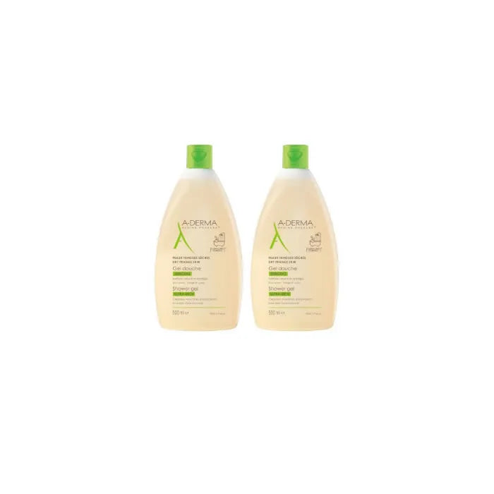 A-derma Shower – Gel Dry And Sensitive Skin Unisex, 2x500 ml
