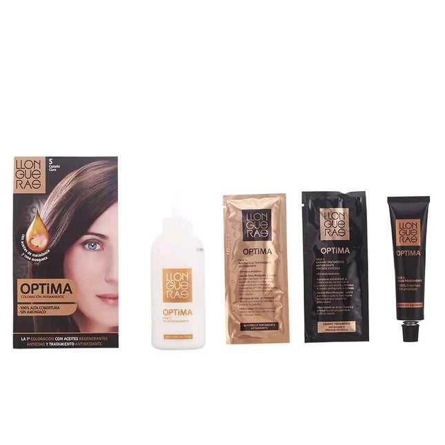 Llongueras Optima Permanent Hair Colour Ammonia Free 5 Light Brown Unisex