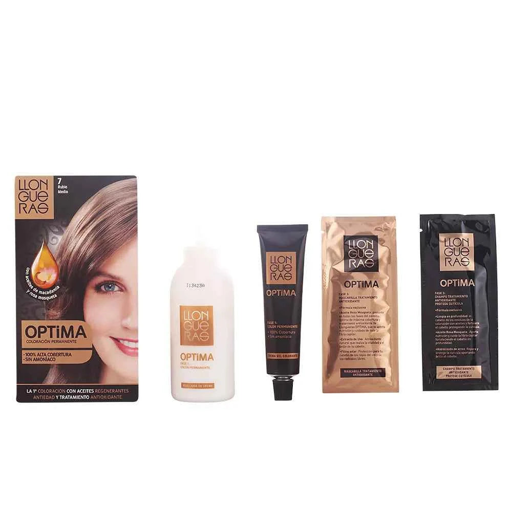 Llongueras Optima Permanent Hair Colour Ammonia Free 7 Medium Blond Unisex
