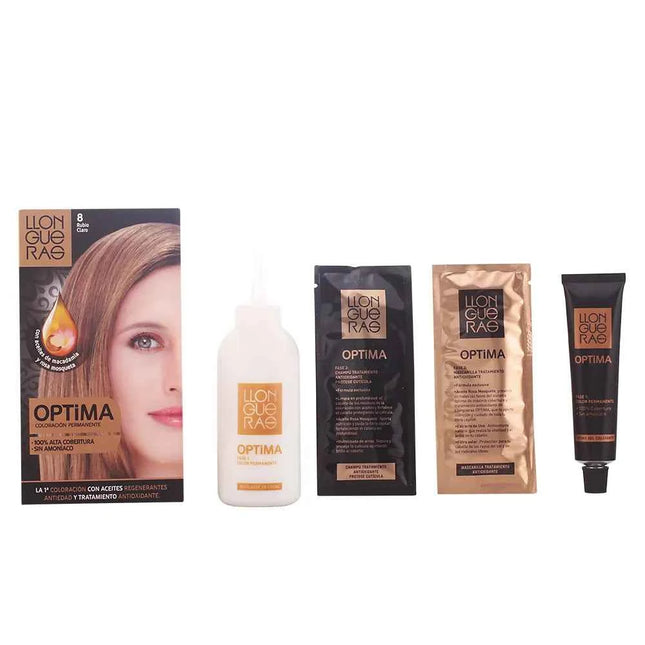 Llongueras Optima Permanent Hair Colour Ammonia Free 8 Light Blond Unisex