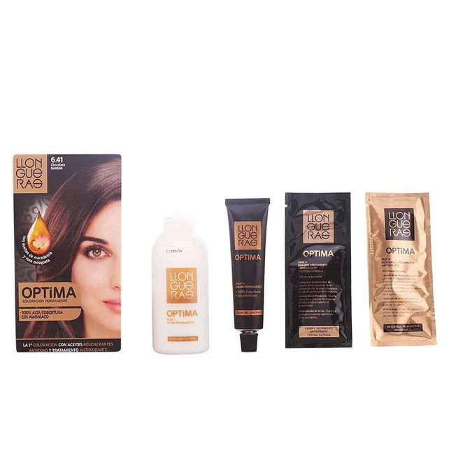 Llongueras Optima Permanent Hair Colour Ammonia Free 6.41 Candy Chocolate Unisex