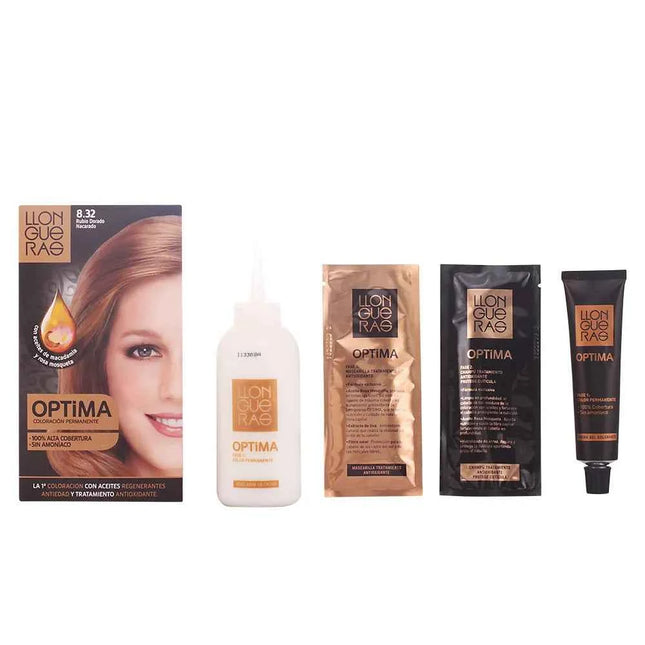 Llongueras Optima Permanent Hair Colour Ammonia Free 8.32 Natural Golden Blond Unisex