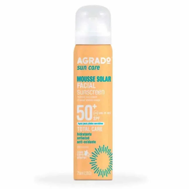Agrado Mousse Facial Sunscreen Spf50 Unisex, 75 ml