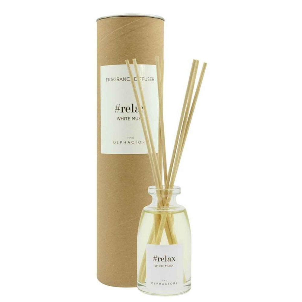 The Olphactory Relax White Musk Fragrance Sticks – Aroma Reed Diffuser Unisex, 100 ml