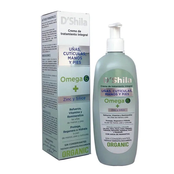 Shila Crema Manos Uñas Cuticulas y Pies Omega 6, 250 ml