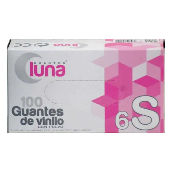 Guantes LUNA Vinyl Gloves Size S, 100 Units