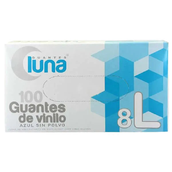 Guantes LUNA Vinyl Gloves Size L, 100 Units