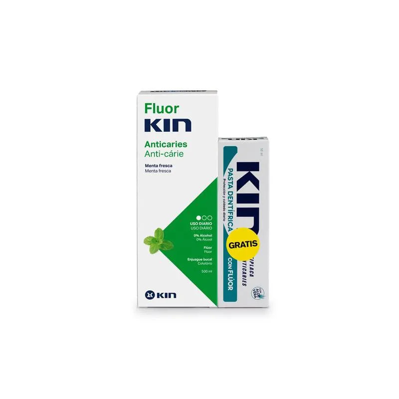 Fluorkin Enjuague Diario Menta 500 ml Pasta Dental, 50 ml