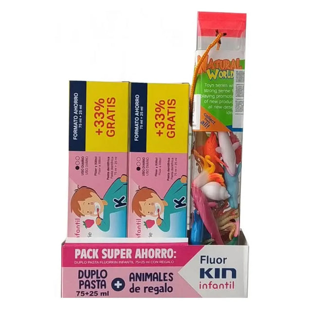 Fluor Kin Childish Toothpaste Strawberry Flavor, 2x150 ml