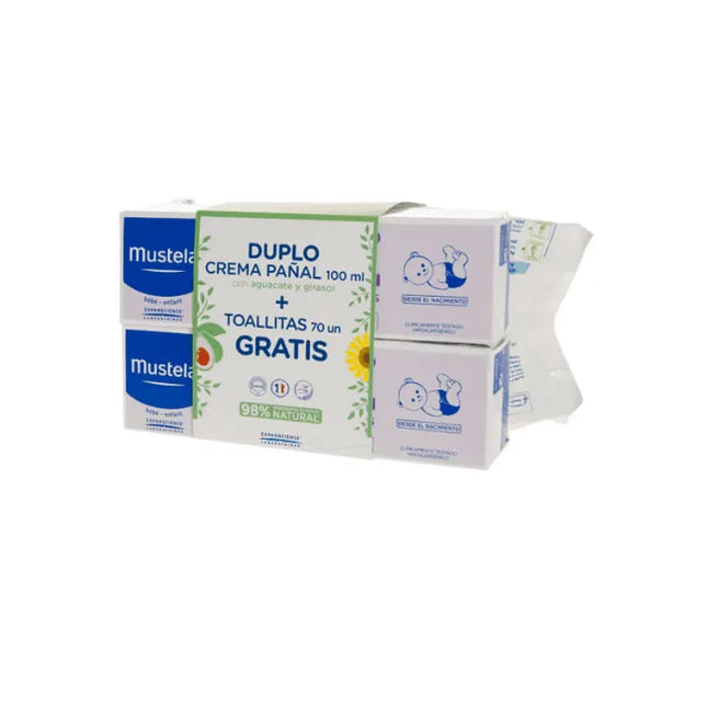 Mustela Duplo Balm – Cream 100 ml + Wipes Unisex, 70 Units
