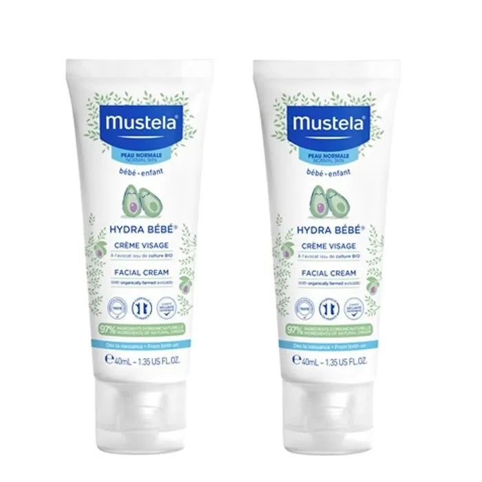 Mustela Baby Hydra Facial – Cream Unisex, 2x40 ml