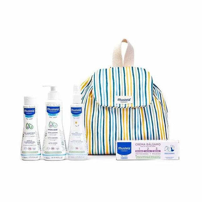 Mustela Little Moments Striped Backpack Unisex, Set 5 Pieces