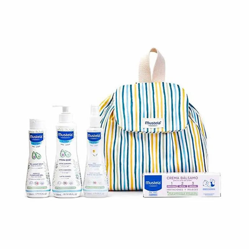 Mustela Little Moments Striped Backpack Unisex, Set 5 Pieces