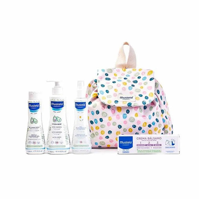Mustela Little Moments Polka Dots Backpack Unisex, Set 5 Pieces