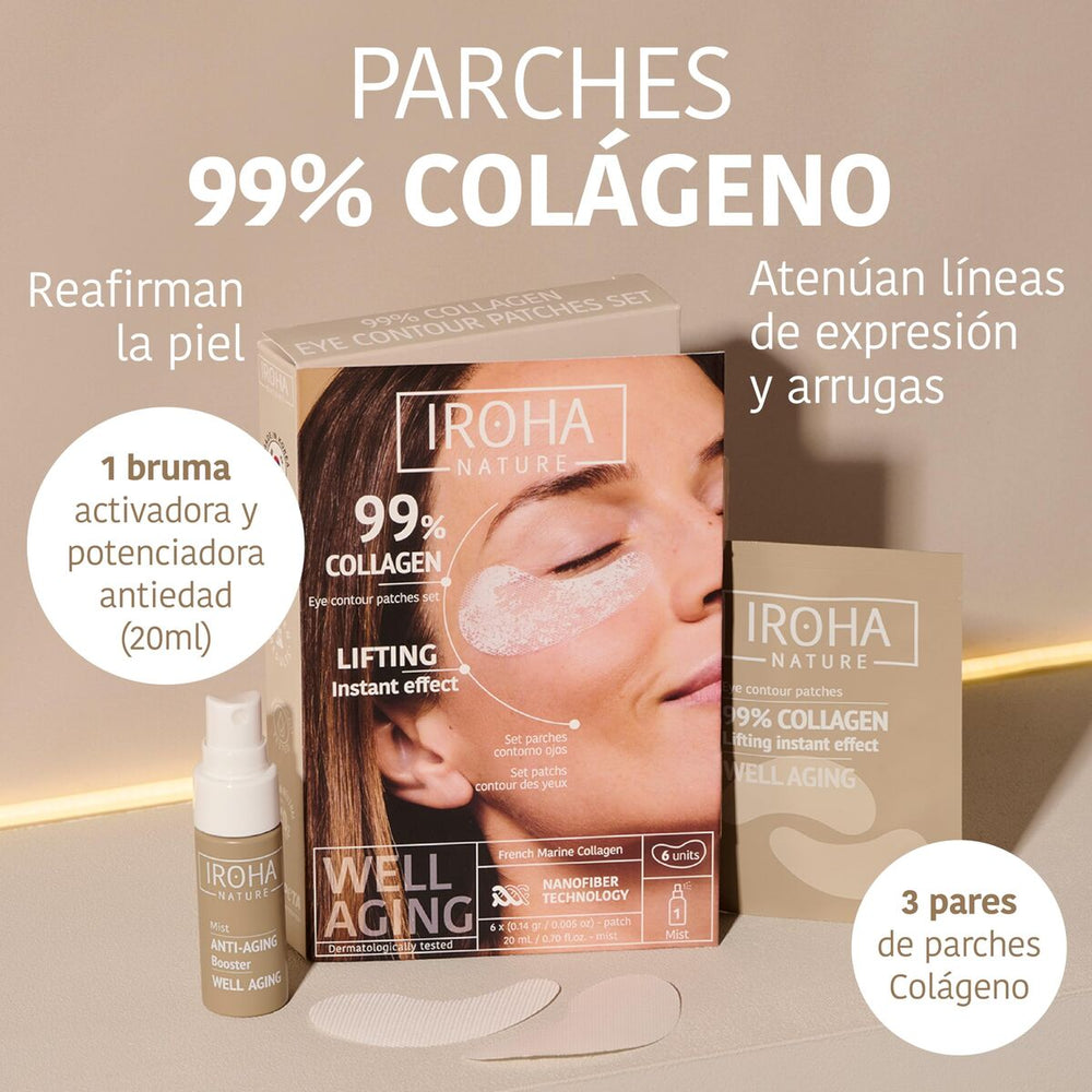 Iroha Nature Parches Oculares Con 99 De Colágeno Unisex, 6 Units