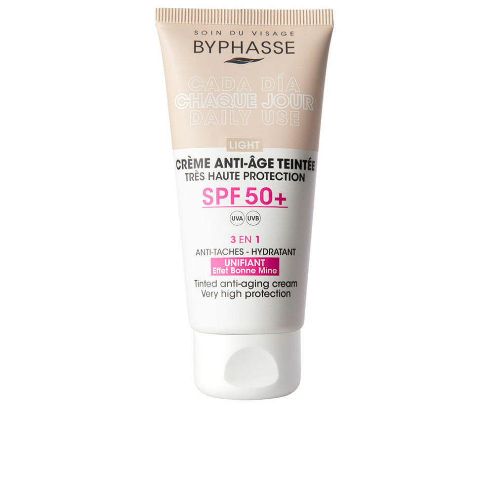 Byphasse Crema Facial Antiedad Con Color Spf50 Light Unisex, 50 ml