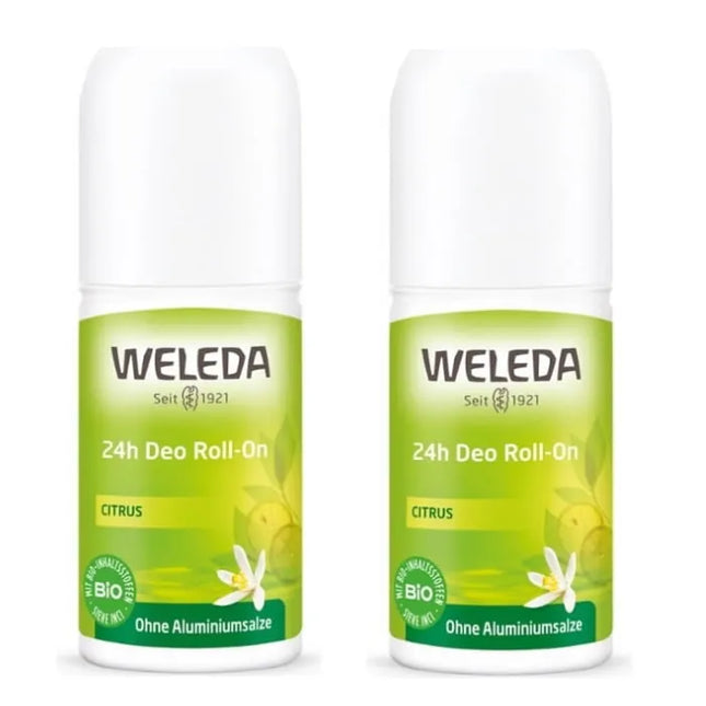 Weleda 24h – Deodorant Citrus Roll-On Unisex, 2x50 ml