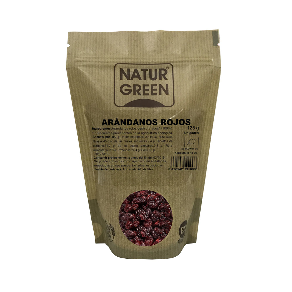 Naturgreen Arandanos Rojos Deshidratados Bio, 125 g