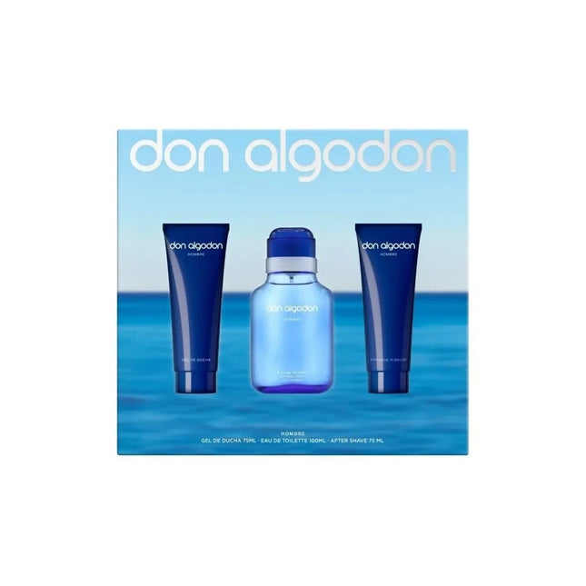 DON Algodón para Hombre – Eau de Toilette for Men Spray 100 ml, Set 3 Pieces
