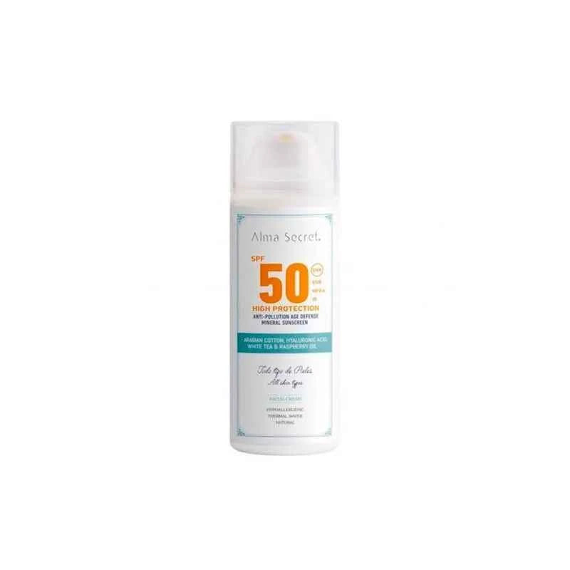 ALMA Secret High Protection Crema Facial Spf50 Unisex, 50 ml