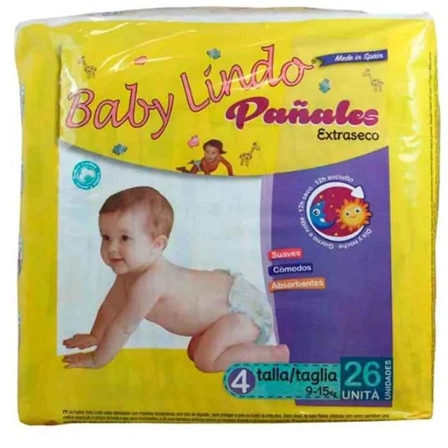BABY Lindo Diapers T4 9-15 kg Unisex, 26 Units