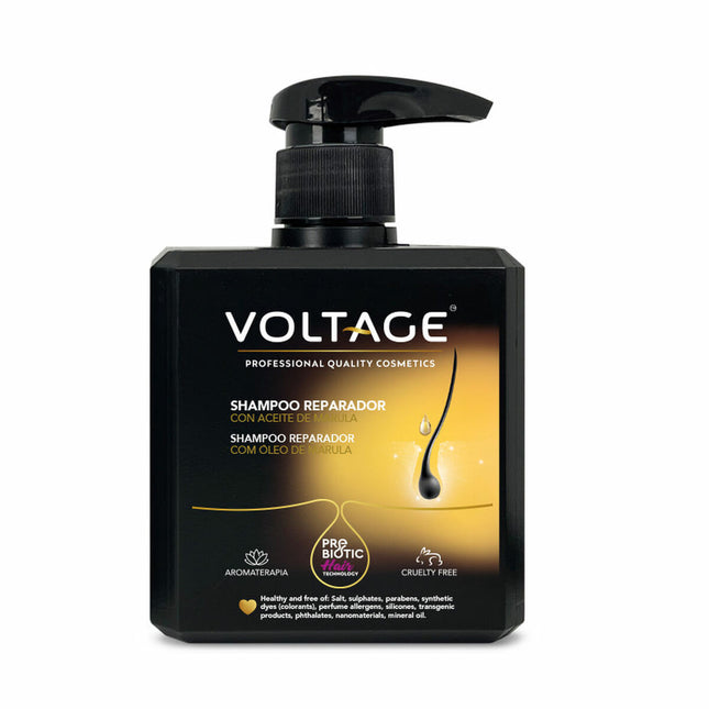 Voltage Cosmetics Prebiotic Hair Technology Champú Reparador Con Aceite De Marula Unisex, 500 ml