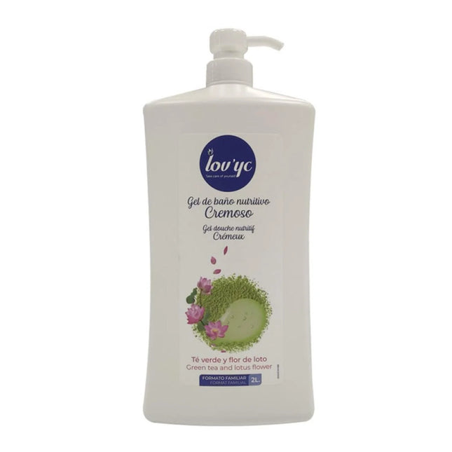 Lovyc Te Verde y Flor De Loto – Gel De Baño Nutritivo Unisex, 2000 ml