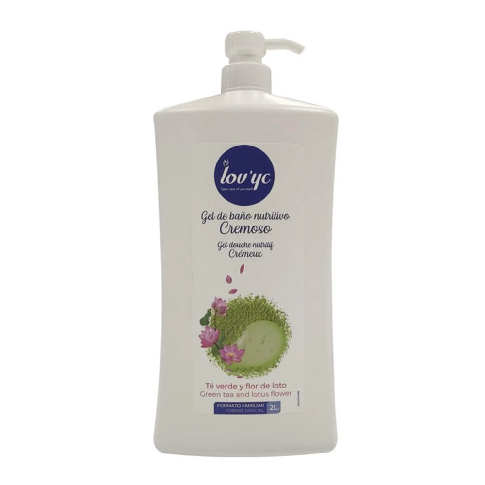 Lovyc Te Verde y Flor De Loto – Gel De Baño Nutritivo Unisex, 2000 ml