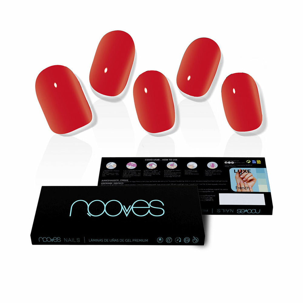Nooves Láminas De Uñas De – Gel Crimson Red Premium Luxe Solid Rojo 20 U Unisex