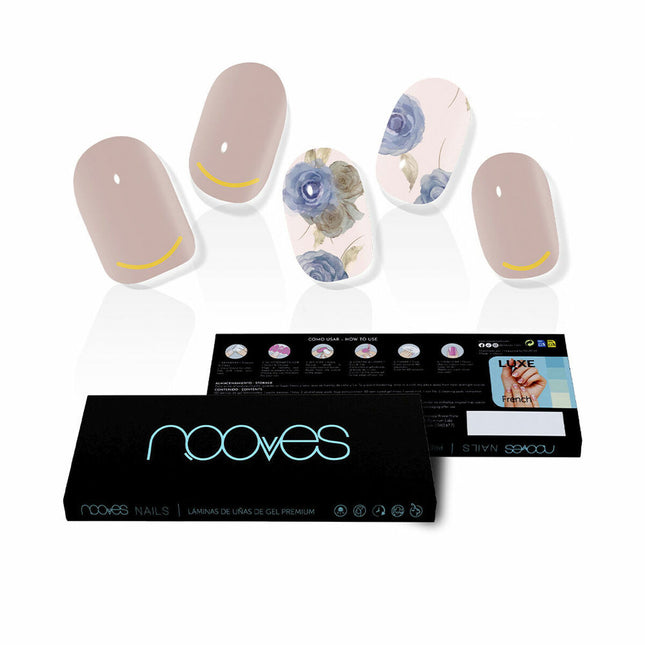 Nooves Láminas De Uñas De – Gel Elegant Floral Premium Luxe Metallic 20 U Unisex