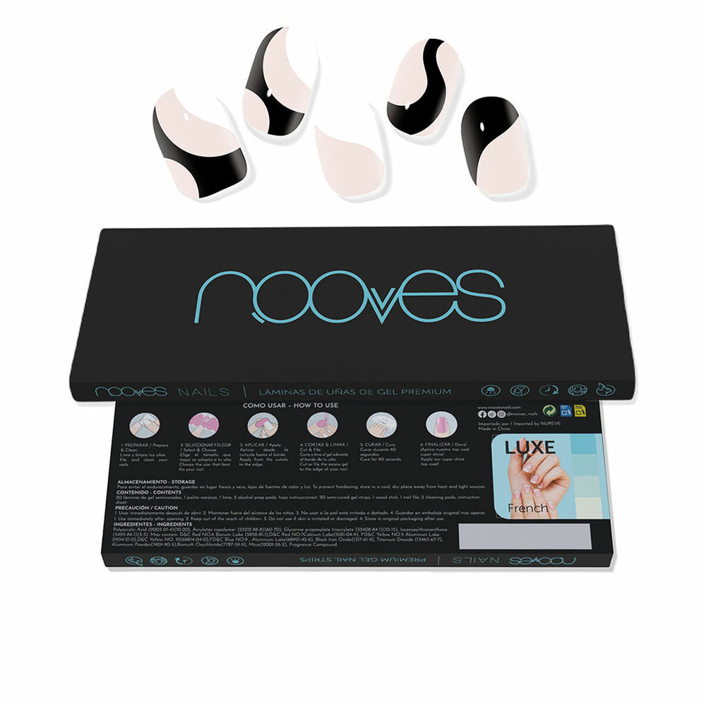 Nooves Láminas De Uñas De – Gel Premium Glam White Cow 20 U Unisex