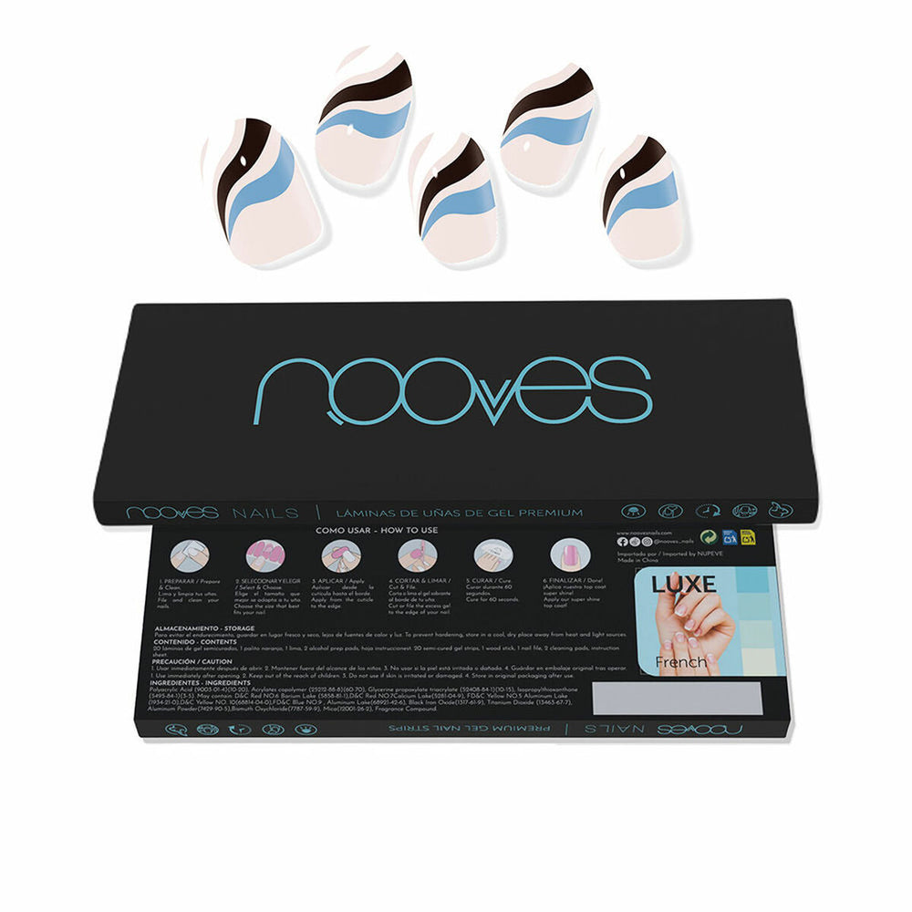 Nooves Láminas De Uñas De – Gel Premium Glam Flowing Stream 20 U Unisex