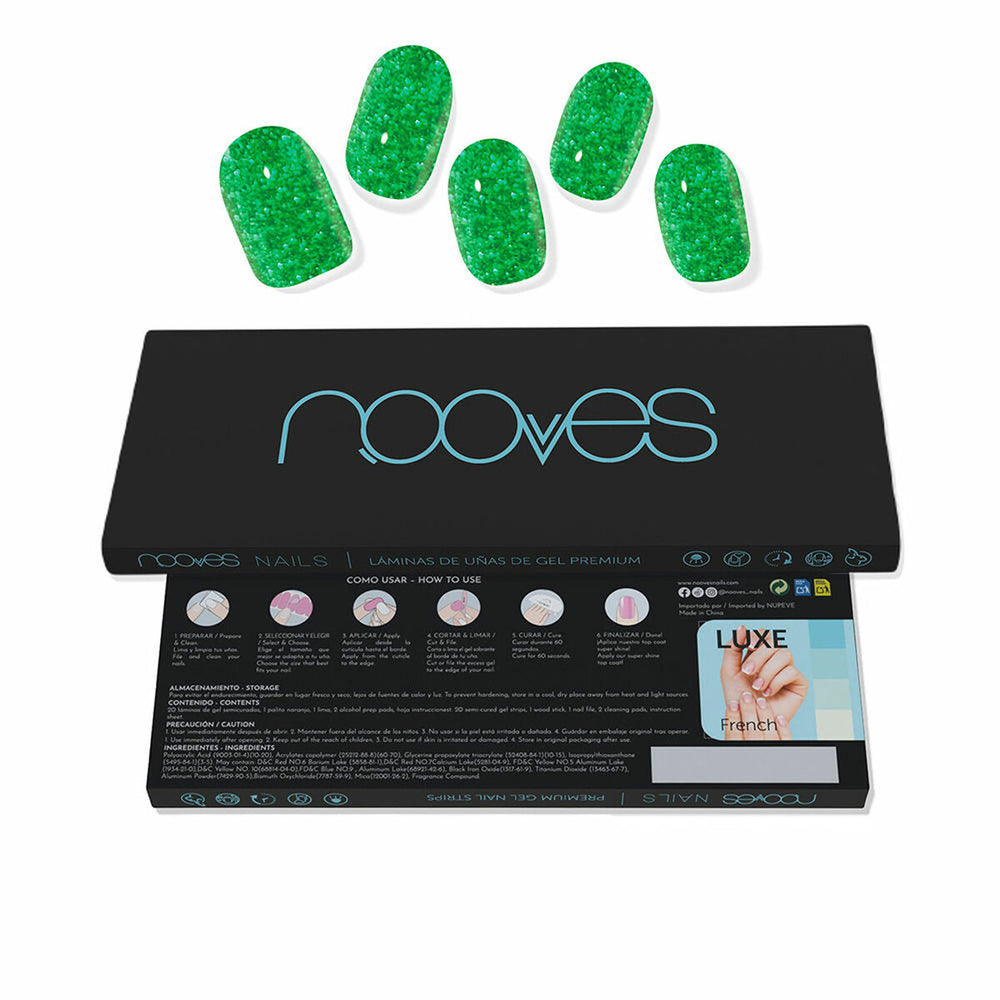 Nooves Láminas De Uñas De – Gel Jade Glitter Glam Glitter Verde 20 U Unisex