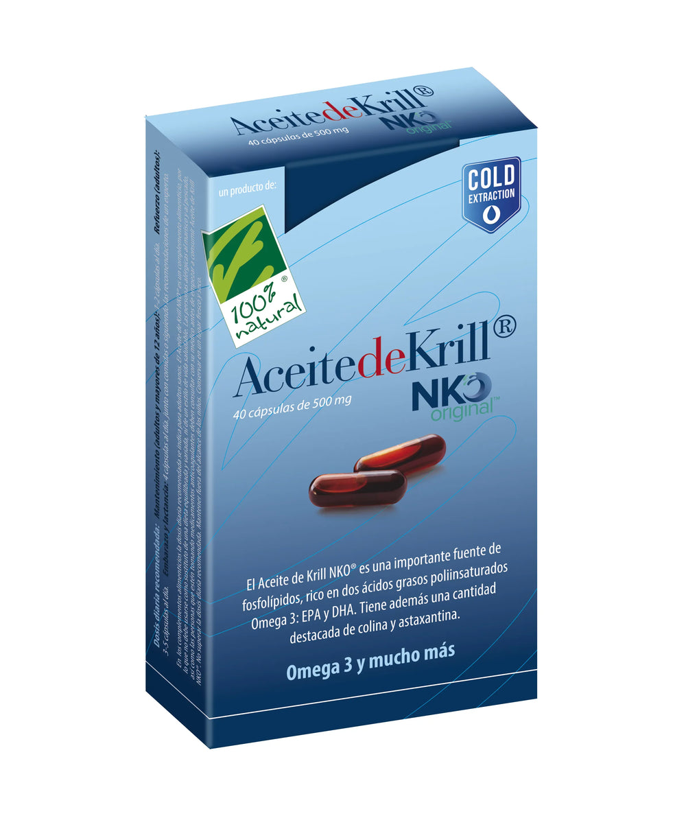100%NATURA Aceite De Krill Nko 40 Cap De 500 Mg