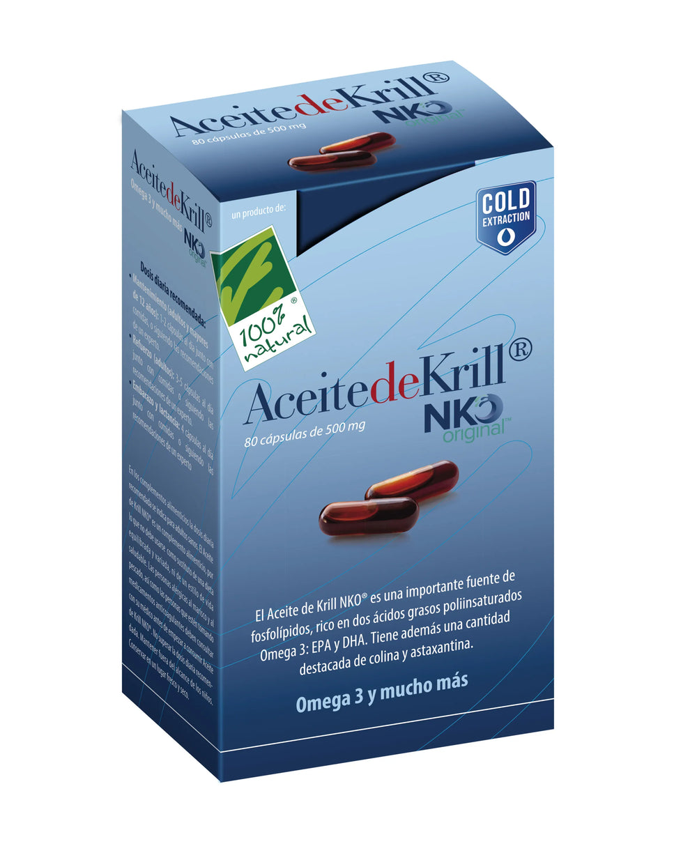 100%NATURA Aceite De Krill Nko 80 Cap De 500 Mg