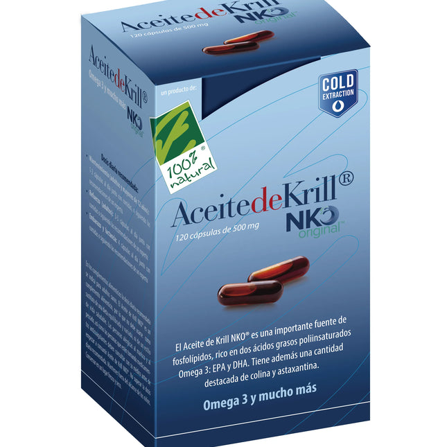 100%NATURA Aceite De Krill Nko 120 Cap De 500 Mg