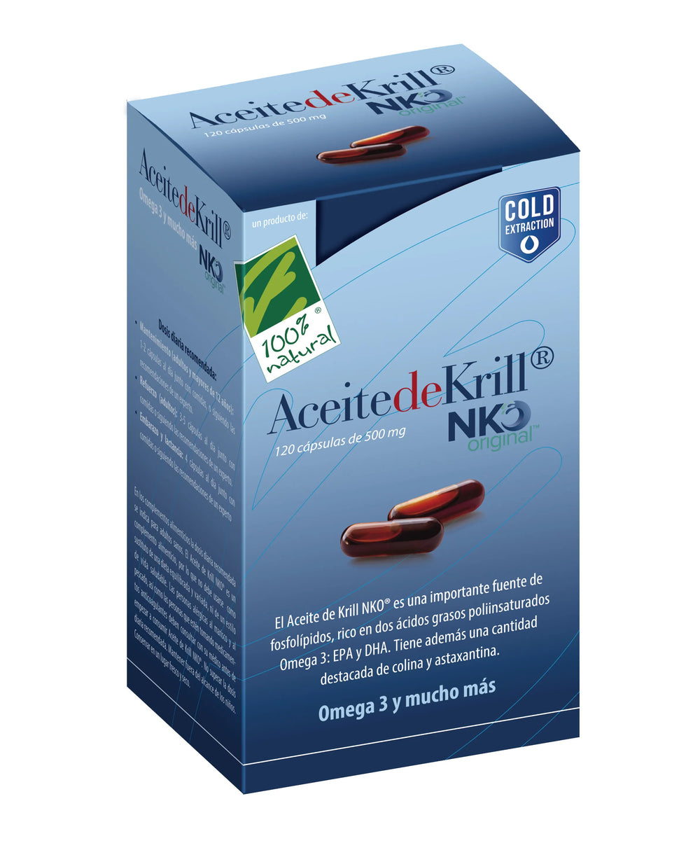 100%NATURA Aceite De Krill Nko 120 Cap De 500 Mg