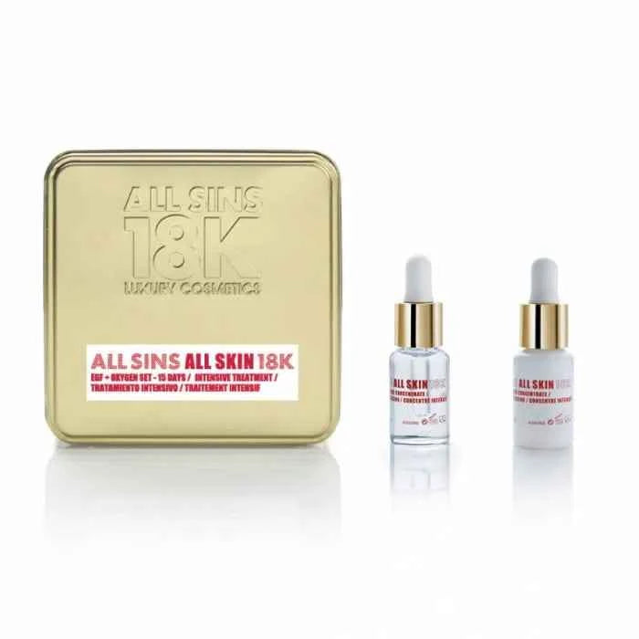 ALL SINS 18K All Skin Efg Oxygen 15 Days Intensive Treatment Unisex, Set 2 Pieces